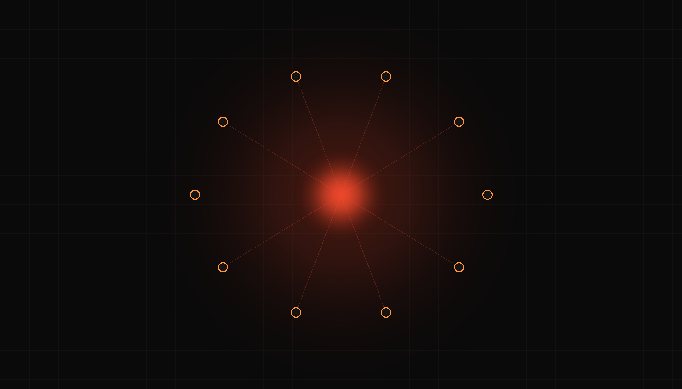 Reseau d'agents IA connectes a une plateforme centrale, illustration abstraite